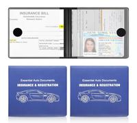 UYYE Car Registration and Insurance Card Holder, Vehicle Glove Box Car Organizer, Interior Car Accessories for Documents, Cards, License - 2 Pack