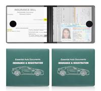 UYYE Car Registration and Insurance Card Holder, Vehicle Glove Box Car Organizer, Interior Car Accessories for Documents, Cards, License - 2 Pack