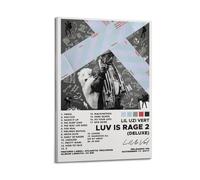 UYYRWEQRTR Luv Is Rage 2 by Lil Uzi Vert Album Posters Aesthetic Wall Art Decorative Painting Poster Decor Vintage Canvas for Living Room Bed Room 24x36inch(60x90cm) Frame-style