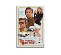 UYYRWEQRTR Once Upon A Time in Hollywood Movie 2 Posters Aesthetic Wall Art Decorative Painting Poster Decor Vintage Canvas for Living Room Bed Room 24x36inch(60x90cm) Unframe-style