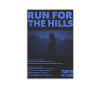 UYYRWEQRTR Tate McRae Run for The Hills Posters Aesthetic Wall Art Decorative Painting Poster Decor Vintage Canvas for Living Room Bed Room 20x30inch(50x75cm) Unframe-style