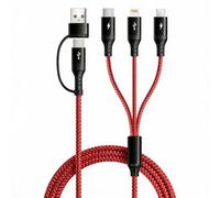 UZAHSK 5 in 1 Multi Charger Cable, USB A/C Cable with Data Transfer | Red 1.2M, Nylon Fast Charging Cable with Lightning/Type C/Micro for iPhone/Samsung/Android/Tablet Visit the UZAHSK Store