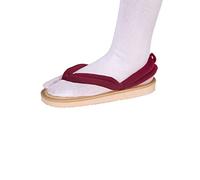 UZAIN Anime Cosplay Clog Shoes Kamado Tanjirou Shinobu Cosplay Sandal Prop Oshitari with Socks, Red, 5.5-6 Women/4-5 Men