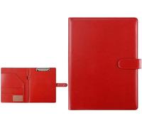 UZAMIRLEX A4 Padfolio Portfolio Binder, A4 PU Leather Conference Portfolio Binder With Multiple Pockets Multicolor 320x248mm(Red)