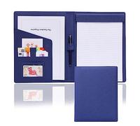 UZAMIRLEX A4 Padfolio Portfolio Binder, PU Leather Portfolio Binder for A4 Documents Pack of 1 Set Portfolio Folder and Notepad Multicolor(Blue)