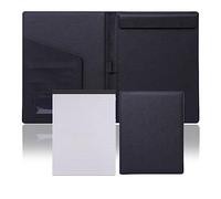 UZAMIRLEX A4 Padfolio Portfolio Binder, PU Leather Portfolio Binder for A4 Documents Pack of 1 Set Portfolio Folder and Notepad Multicolor(Black)