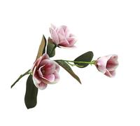 UZAMIRLEX Artificial Silk Flowers, 3D Printed Perfume Magnolia Artificial Flowers Pack Of 5 Multicolor(Purple)