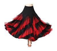 UZAMIRLEX Belly Dance Skirt, Dancing Costume Flamenco Waltz Classical Competition Practice Layered Spanish Skirts(Red)