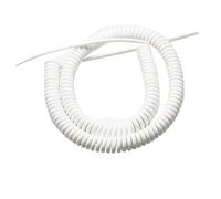 UZAMIRLEX Curly Mains Power Cable, 3 Cores Expandable Spring Cable White 15AWG Wire Spiral Cable Straight Length 5 Meters