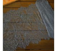 UZAMIRLEX Eyelash Lace Mesh Trim, Eyelash Lace Trim 35cm Wide 3 Meters Multicolor(Grey Blue)