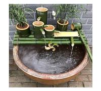 UZAMIRLEX Folding Fish Pond, Bamboo Water Fountain with Pump Windmill Design for Indoor Outdoor Zen Garden Decor