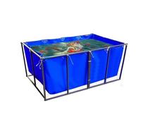 UZAMIRLEX Folding Fish Pond, Flexible PVC Pond Liner Blue 450GSM Canvas(16.08x6.23x2.95ft)