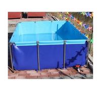 UZAMIRLEX Folding Fish Pond, Foldable Canvas Fish Pond Portable Aquaculture Pool with Stainless Steel PVC Knife Cloth Blue(1.2 * 0.8 * 0.6m)