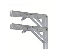 UZAMIRLEX Folding Shelf Brackets, Pack Of 2 Folding Triangle Shelf Brackets In Black And White, 8 inch And 12 inch(White,12 inch)