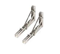 UZAMIRLEX Folding Shelf Brackets, Pack Of 2 Triangle Folding Angle Brackets Wall Mounted In Black And Silver, 20 inches(Silver 2pcs 20inch)