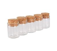 UZAMIRLEX Glass Clear Test Tube, 10ml Glass Vials with Cork Lids 10 Pieces Multiple Sizes