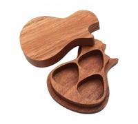 UZAMIRLEX Guitar Plectrum Case, Portable Solid Wood Acoustic Guitar Pick Wooden Storage Box Electric Bass Plectrum Mediator Musical Instrument Guitar Accessory Guitar Pick Case(A)