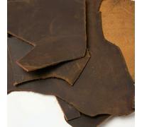 UZAMIRLEX Leather Tooling Sheets, Genuine Full Grain Cowhide Leather Scrap Multicolor 1.8-2.2mm 500g(Dark Brown)
