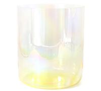 UZAMIRLEX Quartz Crystal Singing Bowls, 7 Inch, 432HZ Quartz Chakra Bowl With Free Acrylic Striker & O-ring, Clear Gradient Yellow, For Yoga Meditation & Sound Healing(G Note)