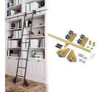 UZAMIRLEX Rolling Ladder Hardware, Rolling Library Ladder Hardware Kit Sliding Track Gold Multiple Sizes(12ft/366cm Track kit)