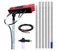 UZAMIRLEX Telescopic Cleaning Brush, Telescopic Cleaning Brush - Extendable Water-Fed Pole with Adjustable Angle(35cm Brush,6.4m)