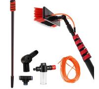 UZAMIRLEX Telescopic Cleaning Brush, Water Fed Pole Kit for Window Cleaning Extendable Aluminum Telescopic Poles(5.4m)