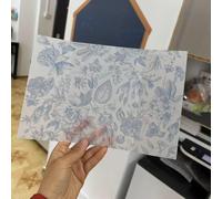UZAMIRLEX Translucent Vellum Jackets Wrap Jackets, Blue Flower Vellum Wrap Suitable for a 5 x 7 Wedding InvitationJackets(80pcs)