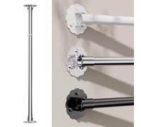 UZAMIRLEX Wardrobe Rail, Adjustable 180 Swivel Wardrobe Rail Support Angled Wall Multicolor Multiple Sizes(Silver,38-50cm(15"-19 3/4"))