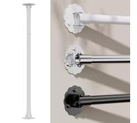 UZAMIRLEX Wardrobe Rail, Adjustable 180 Swivel Wardrobe Rail Support Angled Wall Multicolor Multiple Sizes(White,75-115cm(29 1/2"-45 1/4"))