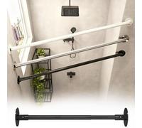 UZAMIRLEX Wardrobe Rail, Adjustable Angled Wall Closet Rod Bracket, 180 Degree Swivel, Multicolor, Multiple Sizes(Black,75-110cm(29 1/2"-43 1/4"))