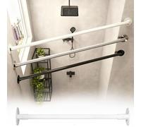 UZAMIRLEX Wardrobe Rail, Adjustable Angled Wall Closet Rod Bracket, 180 Degree Swivel, Multicolor, Multiple Sizes(White,100-150cm(39 3/8"-59"))