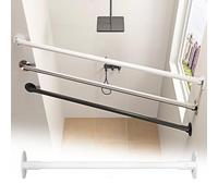 UZAMIRLEX Wardrobe Rail, Adjustable Retractable Closet Rod For Angled Wall Stainless Steel Multicolor Multiple Sizes(White,75-110cm(29 1/2"-43 1/4"))