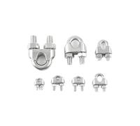 UZAMIRLEX Wire Rope Clamps, 304 Stainless Steel U Type Clamp Silver M2-M20mm Wire Rope Cable Rigging Clamps Pack of 18(M5-2pcs)