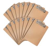 Uzant Mini Clipboards, 16 Pack 6" x 9" Small Clipboards Bulk, Memo Size Clip Boards Pack, Wooden Mini Clipboards with Low Profile Clip, Hanging Loop for Office Home Classroom Supplies