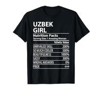 Uzbek Girl Nutrition Facts Funny Womens Uzbekistan T-Shirt