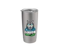 Uzbekistan Roots Wolf Uzbek Flag Stainless Steel Insulated Tumbler
