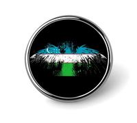 Uzbekistan Uzbek Flag Round Metal Badge Lapel Pin,Stylish Patriotic Pattern Button Brooch Decorative Badges for Men Women