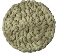 UzeEnde Cat Knitted Bed Mat - Handwoven Cozy Round Cushion Pad with Soft Chenille Texture Washable Warm Pet Blanket for Indoor Cats Sleeping Lounging Kneading All Seasons (#5,50cm)