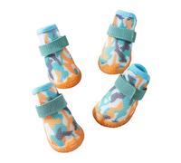 UzeEnde Dog Boots for Hot Pavement - Breathable Double Layer Mesh Shoes with Anti-Slip TPR Sole Adjustable Strap Camouflage Plaid Pet Paw Protectors for Outdoor Walking Hiking (S,#1)
