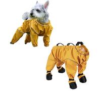 UzeEnde Dog Snowsuit with Attached Boots - Waterproof PU Anti-Slip Suspender Booties, Dirty-Proof Full-Leg Protector for Small Medium Dogs Outdoor Walking Hiking Running (C,X-Large)