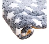 UzeEnde Double-Sided Flannel Pet Blanket - Thick Reversible Warm Thermal Bed Mat Soft Cozy Fleece Cage Liner Kennel Pad for Cats Dogs Sleeping Lying Covering 0-28kg Pets (Star-#1,69 * 52cm)