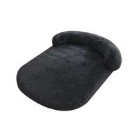 UzeEnde Fluffy Plush Calming Dog Bed - Cozy Anti-Anxiety Sponge Pet Sofa Mat with Neck Bolster, Soft Washable Furniture Protector for Large Medium Small Dogs Cats Indoor Resting Use (#1,L:100X75cm)