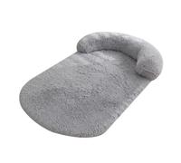 UzeEnde Fluffy Plush Calming Dog Bed - Cozy Anti-Anxiety Sponge Pet Sofa Mat with Neck Bolster, Soft Washable Furniture Protector for Large Medium Small Dogs Cats Indoor Resting Use (#2,XS:55X40cm)