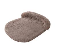 UzeEnde Fluffy Plush Calming Dog Bed - Cozy Anti-Anxiety Sponge Pet Sofa Mat with Neck Bolster, Soft Washable Furniture Protector for Large Medium Small Dogs Cats Indoor Resting Use (#9,M:80X60cm)