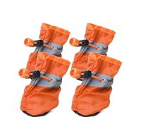 UzeEnde Non-Slip Waterproof Dog Shoes - 2-Pack Soft Fleece Lined Pet Booties for Small Medium Large Dogs, Adjustable Paw Covers with Reflective Straps for Hot Pavement Walking Rain Snow (#4,XL)