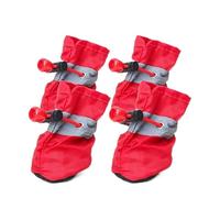 UzeEnde Non-Slip Waterproof Dog Shoes - 2-Pack Soft Fleece Lined Pet Booties for Small Medium Large Dogs, Adjustable Paw Covers with Reflective Straps for Hot Pavement Walking Rain Snow (#1,2XL)