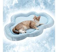 UzeEnde Pet Cooling Mat Summer - Cloud Shaped Thicken Dog Cat Bed, Washable Breathable Non-Slip Elevated Sides Neck Support Sleeping Pad for Kennel Chair Floor Car