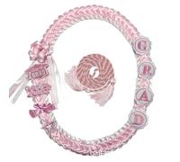 UzeEnde Ribbon Graduation Leis Necklace for Graduation Parties - Handmade Double Braided Ribbon Garland with Grad Letters Gift Party Accessories for Class of 2026 Women Men (#6)