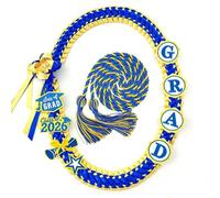 UzeEnde Ribbon Graduation Leis Necklace for Graduation Parties - Handmade Double Braided Ribbon Garland with Grad Letters Gift Party Accessories for Class of 2026 Women Men (#5)