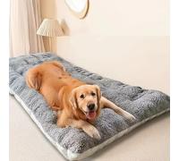 UzeEnde Washable Plush Pet Bed Mat - Winter Large Dog Fleece Sleeping Pad, PP Cotton Filling Warm Crate Cushion Non-Slip Self Heating Comfort Mattress for Dogs Cats (#1,90x60cm)